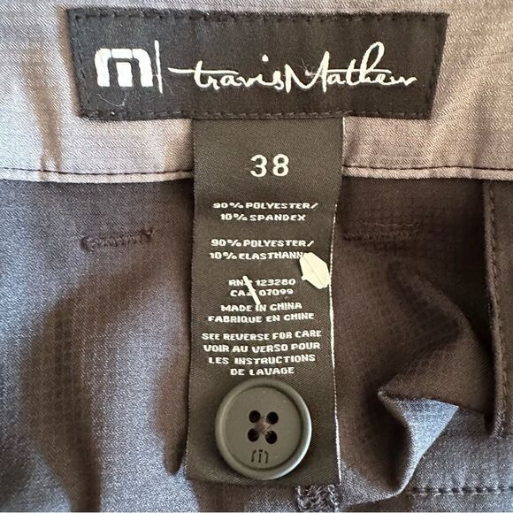 TRAVIS MATHEW Black Polyester Blend size 38Mens Golf Athletic Shorts - Picture 5 of 5